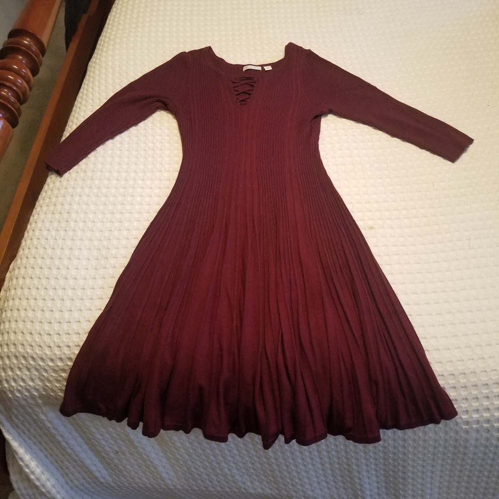 Cato Knit Dress, Burgundy, size M